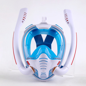 Masque de plongée intégral à double tube en silicone liquide et verre trempé pour adultes - Product Image 4