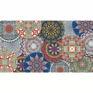 Tissu mural patchwork mandala bohème coloré, motif géométrique ethnique, <span class=keywords><strong>papier</strong></span> <span class=keywords><strong>peint</strong></span> non tissé pour salon - Product Image 6