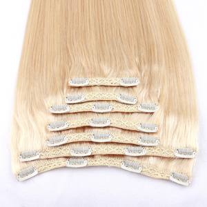 ハーモニーファクトリー卸売18 "20" 22 "クリップインヘアエクステンション100% 人間の髪の毛二重に描かれたレミー人間の髪の毛クリップインエクステンション - Product Image 2