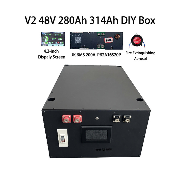 New JK Inverter BMS V19 4.3 LCD 48V 280AH 15KW Solar Home Energy Storage LiFePO4 Battery Case Bank Box DIY Kit for 280AH 302AH