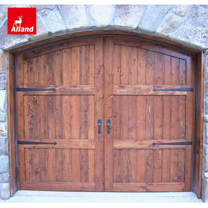 Alland personalizado americano al por mayor grano de madera nuevo diseño aislado residencial doble <span class=keywords><strong>puerta</strong></span> de garaje para el hogar personalizado Villa moderna - Product Image 1