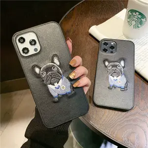 New Embossed Embroidered Tiger Head For Iphone11 12 13promax Embroidered Patch Leather 2 In 1 Watch Cases