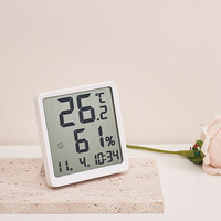 Thermomètre hygromètre numérique LCD électronique domestique ultra-fin et simple, affichage mensuel, batterie, plexiglas