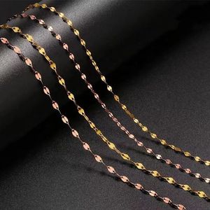 Xinfly Au750 Female Bridal Engagement Fish <b>Lip</b> Shape Wedding Wholesale Pure 18K Real Gold Link Tile Chain Fine Jewelry Necklace - Product Image 3