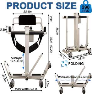Ascenseur de voiture portable chaise d'aisance de chevet aide à l'ascenseur en acier, fauteuil roulant de salle de bain à hauteur réglable <span class=keywords><strong>pour</strong></span> les soignants <span class=keywords><strong>personnes</strong></span> âgées vivant - Product Image 2
