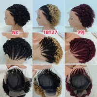 Promotion 23$ Letsfly Braids Perruque Courte Bouclée 13x4 Lace Front en Cheveux Humains Brésiliens avec Dentelle Suisse Coupe Pixie pour Usage Quotidien