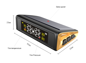 Năng lượng mặt trời Powered xe không dây Màn hình LED <span class=keywords><strong>TPMS</strong></span> hệ thống kỹ thuật số nội bộ giám sát áp suất lốp cảm biến - Product Image 3