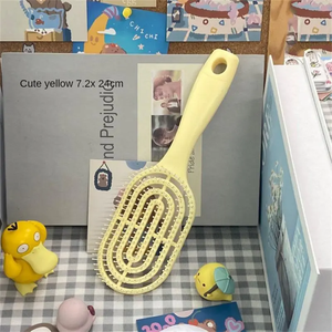 Custom Plastic Round Shape Hairbrush with Hollow Detangling Feature Curly Hollow Scalp <b>Massage</b> Comb <b>Personal</b> Care Beauty Product - Product Image 5