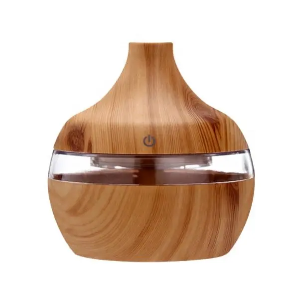 Hot Sale 300ml Mini USB Humidifier Wood Grain Touch sensor Switch LED light cotton stick Essential Oil Diffuser