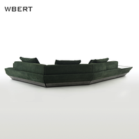 WBERT Canapé de salon italien moderne de luxe en cuir vert émeraude-Accoudoirs en marbre, ensemble de canapés modulables-Muebles Para Hogar