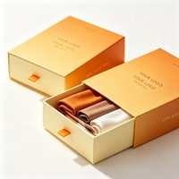Boîte à tiroir en carton rigide de luxe avec impression de logo personnalisé pour foulards, bijoux, sous-vêtements, chaussettes, foulards en soie, emballage coulissant