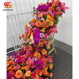 Arco de Boda Artificial de Alta Calidad, Diseño Asimétrico con Rosas de Seda, 1.8-2.4m, Camino de Mesa, Decoración de Piso - Product Image 6