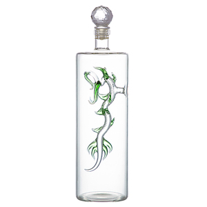Hand Blown High Borosilicate Glass 750ML Glass Dragon Bottle for Gin Vodka Liquor Alcohol <strong>Tequila</strong> <strong>Reposado</strong> Whiskey - Product Image 4