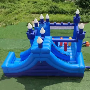 Château gonflable commercial personnalisé GOLDEN ART Y-049 en PVC bleu Princesse <span class=keywords><strong>Elsa</strong></span> pour garçons et filles, utilisation extérieure, capacité 6 personnes - Product Image 2