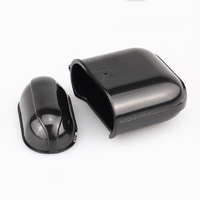Revêtement PC rigide noir brut en cuir personnalisé pour Airpods4 3 Pro2 DIY Boîtier plastique vierge avec rainure à l'extérieur