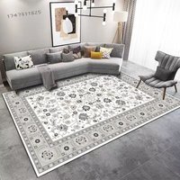 Tapis de salon en peluche courte lavable, style bohème, imperméable, à motifs floraux, fabriqué en Chine