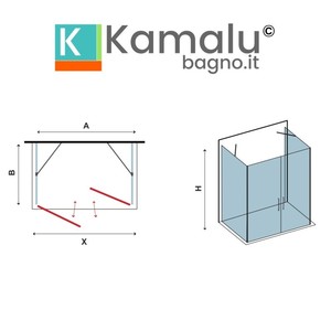 Box Doccia Senza Telaio a Tre Lati Kamalu Modello K3-SALOON 80x70x80 con Doppia Porta, Design Moderno, Vetro 6mm e Telaio in Acciaio Inox - Product Image 5