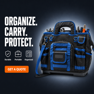 Bolsa de Herramientas Resistente con Parte Superior Abierta, Base Rígida, Boca Ancha y Múltiples Bolsillos para <span class=keywords><strong>Electricistas</strong></span>, HVAC, Fabricantes OEM, Venta al Por Mayor Personalizada - Product Image 6