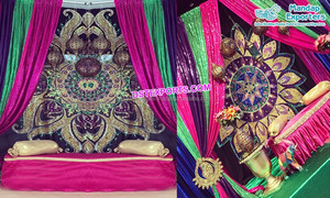 Arabian Wedding Embroidered <b>Backdrops</b> for Mehndi Muslim Nikah Wedding Embroidered <b>Backdrops</b> Exclusive Mehndi Function <b>Backdrops</b> - Product Image 6