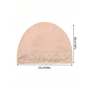 African Muslim Lady Comfortable Skin Friendly Headscarf <b>Hat</b> Exquisite Lace Design Plain Color Islamic Hijab Caps Turban - Product Image 5