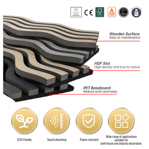 Nội Thất Chống Cháy Âm Thanh Hấp Thụ Vật Nuôi MDF Acoustic Hội Đồng Quản Trị <span class=keywords><strong>3D</strong></span> Acoustic Tường Bảng Điều Chỉnh Cho Khách Sạn Phòng Thu Sử Dụng - Product Image 3