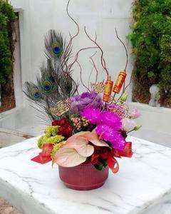 F223M Maceta de orquídeas triangular mediana para regalos florales de San Valentín y decoración de bodas - Product Image 4