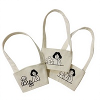 Manchons de tasse à café en toile de coton imprimés sur mesure, écologiques, pour usage quotidien toutes saisons, motif dessin animé, logo, style tendance, vente en gros