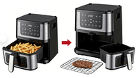 Anbolife Fabrika 2'si 1 Arada Air Fryer ve Izgara, 4.5L Dijital Air Fryer Fırın, Çıkarılabilir Izgara Tavası, Yapışmaz, PFAS İçermez OEM ODM