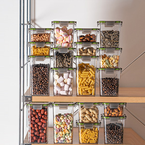 Yimei Kitchen Airtight Storage Containers Rectangle Clip On Lid 460ml 700ml 950ml 1400ml 1900ml For Pasta Nuts Grains Food - Product Image 1