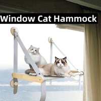 Hamac de fenêtre de perchoir de chat pliable en bois d'usine avec ventouse forte pour chat d'intérieur