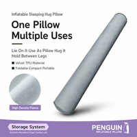 Oreiller cylindrique gonflable avec rangement compact, housse lavable et option pompe à air pour le sommeil des adultes, les voyages et le repos à domicile