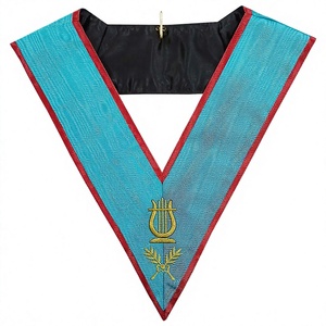 MASONIC REGALIA BLUE LODGE ASSR MUSIC MASTER COLLAR FREEMASON COLLAR <b>MACHINE</b> EMBROIDERY COLLAR - Product Image 1