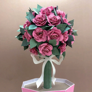 Decoración de Papel con Forma de Rosa, Maceta Geométrica Rosa, Decoración para el Día de San Valentín - Product Image 2