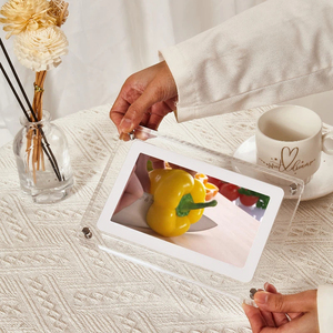 Cadre <span class=keywords><strong>vidéo</strong></span> numérique en acrylique WIFI 7 pouces avec utilisation de données mobiles zéro consommation, lecture <span class=keywords><strong>vidéo</strong></span>, horloge, calendrier, code QR, mémoire 8 Go, transfert de données - Product Image 2