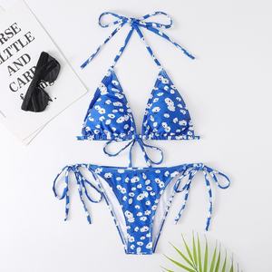 Traje de Baño Bikini Personalizado para Mujer, Conjunto de Dos Piezas con Braguita Extra Pequeña, Estilo Moderno y Sexy para la Playa - Product Image 1