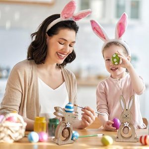 Decoración <span class=keywords><strong>de</strong></span> <span class=keywords><strong>Pascua</strong></span>, <span class=keywords><strong>Conejo</strong></span> <span class=keywords><strong>de</strong></span> Madera en 3D, Adorno Bonito para Niñas, Decoración del Hogar <span class=keywords><strong>Infantil</strong></span>, Manualidades para Interiores - Product Image 4
