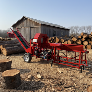 Fendeuse de bûches hydraulique portable à essence de 35 tonnes, broyeur de bois mobile horizontal, processeur de bois de chauffage, machinerie forestière - Product Image 5