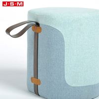 Pouf lounge vert rond gain de place enfants maison velours grand banc chaise touffeté pouf