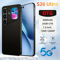 Smartphone Android S26 Ultra 5G Berkualitas Tinggi, Layar LCD Dinamis 7,3 Inci 120Hz, RAM 16GB, ROM 1TB, Kamera 108MP