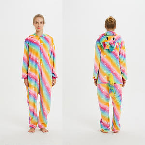 Mono de animales de dibujos animados grueso <span class=keywords><strong>Cora</strong></span> nuevo al por mayor, pijama informal cálido de franela, ropa de casa para mujer - Product Image 5