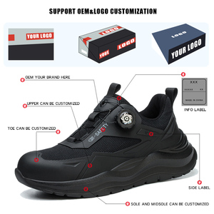 Scarpe da uomo di sicurezza estive leggere Anti-impatto Anti-impatto tessuto traspirante Anti tessuto antiscivolo senza odore scarpe da lavoro - Product Image 3