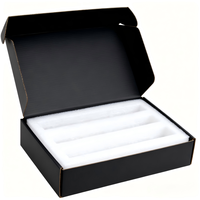 Conception gratuite BASSE quantité minimale de commande logo imprimé personnalisé couleur noire cosmétique parfum rouge à lèvres carton ondulé boîtes d'emballage postales