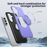 Coque de téléphone robuste avec support de voiture intégré en TPU et PC pour Samsung Galaxy A57 A15 A16 A56 A55 5G