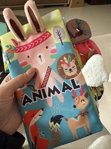 Livres sensoriels en tissu doux et lavable, queues d'animaux de <span class=keywords><strong>la</strong></span> jungle, reliure tactile, jouets d'activités sensorielles, livres en tissu pour bébés et enfants - Product Image 5