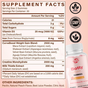 OEM/ODM Hotselling <b>Booty</b> Gummies for Women with CurvaBoost BBL Herb Blend, Support for <b>Booty</b>, Curves & Energy - Product Image 2
