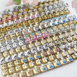 Italian-Style New Module Bracelet Series Diamond-Embellished Perfume <b>Bottle</b> <b>Bear</b> Model Gold-Plated Fashion Chain Link Bracelets - Product Image 3