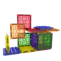Briques en plastique transparentes magnétiques, blocs de construction 3D DIY, jouet éducatif, modèle de construction, ensemble de 40 pièces, bâtiments célèbres
