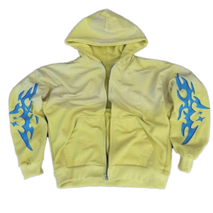 เสื้อฮู้ดดี้ผู้ชายแบบหนา 550GSM ผ้าฝ้ายฟลีซ 100% ปักลาย เสื้อกันหนาว - Product Image 1