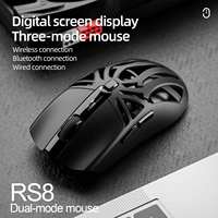 Ratón para Juegos SMAILWOLF RS8 Tri-Mode Hollow, Sensor S203, 10000DPI, 1000Hz, Pantalla Digital RGB, 70g, Ligero, Programable