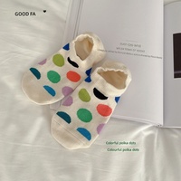 Chaussettes invisibles OEM pour femmes, fines, en coton peigné, antidérapantes, sans couture, avec motif à pois, pour l'été